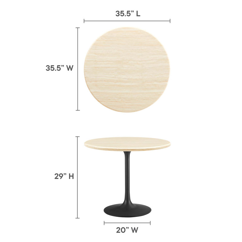 Modway Lippa Round, 29" H x 25.5" W x 35.5" D, Black