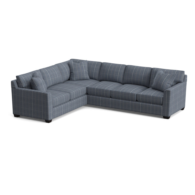Frye L-Sectional, Java, Lapis Plaid; 0126-63, Left Hand Facing