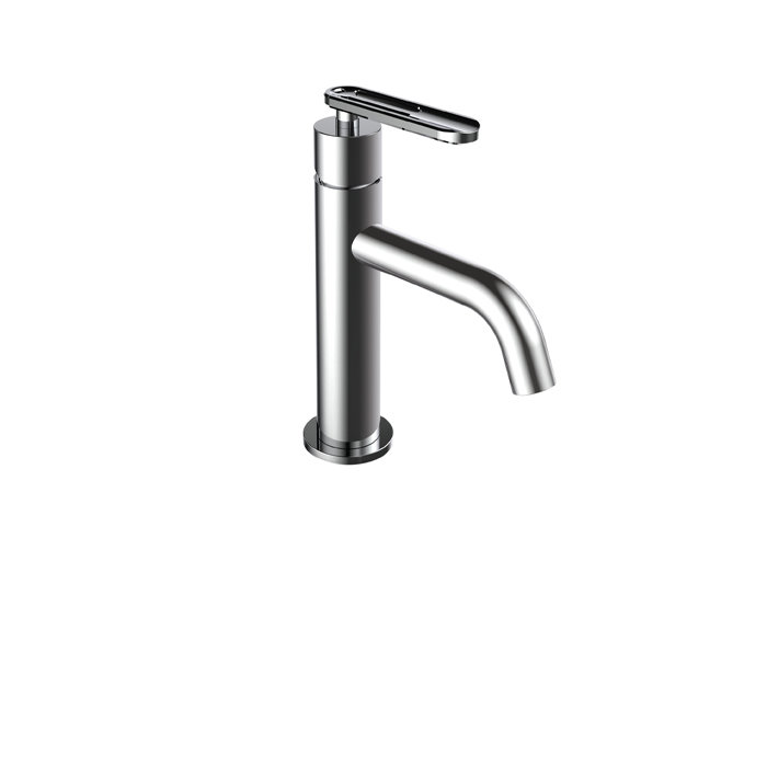 Robinet de lavabo monotrou, drain inclus, Chrome poli