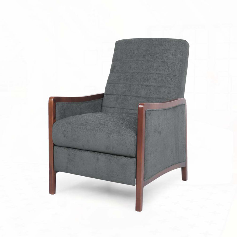 Fauteuil inclinable par pression, structure en bois, Gris