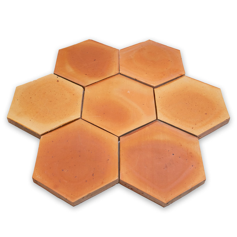 7 1/2" x 6 1/2" Hexagon Terra Cotta Wall & Floor Tile