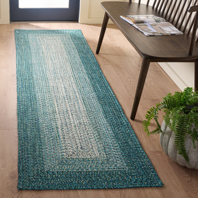 Tapis d'extérieur tressé tissé à la main sans motif, Tapis de couloir 2 pi 3 po x 8 pi