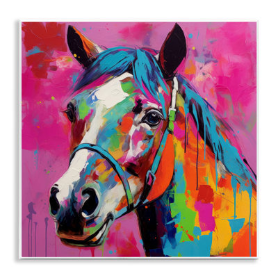 Art moderne sur plaque cheval moderne par Irena Orlov