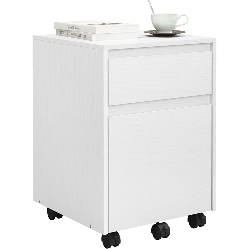 McLoughney 40cm Wide Mobile File Cabinet, White