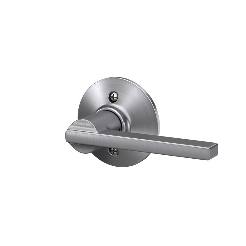 Latitude Non-Turning Lock Door Lever, Satin Chrome