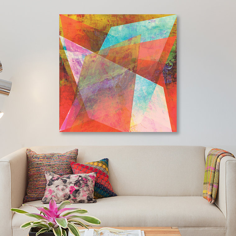 « hi-fi geometric i », impression sur toile, H 12 po x l 12 po x P 1,5 po, Toile tendue, Pas de tapis