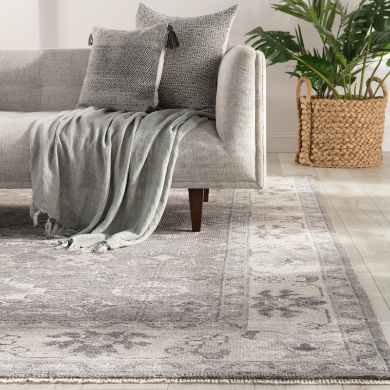 Rivas Oriental Area Rug in Grey/Quiet Shade/Moonstruck/Alloy, Rectangle 6' x 9'