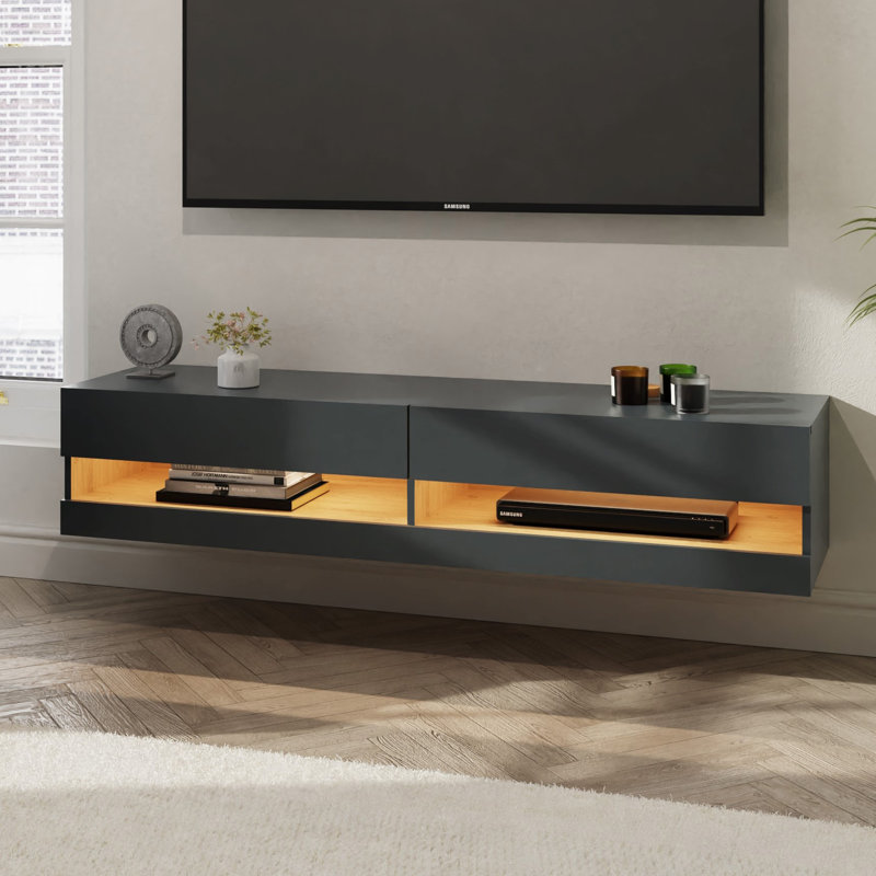 Chioke Unfinished TV Stand, 150, Anthracite