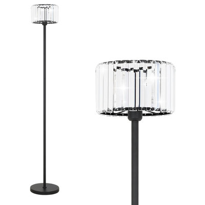 Lampe sur pied en cristal Lonzo, élégante lampe sur pied avec interrupteur au pied marche / arrêt (douille E26)