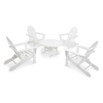POLYWOOD Classics 5-Piece Folding Adirondack Conversation Set