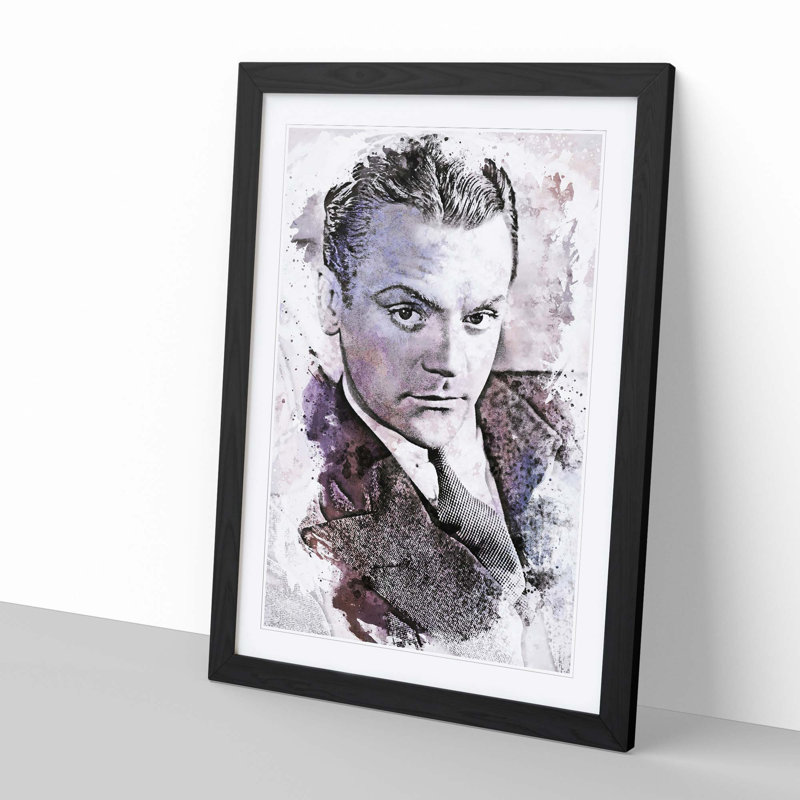 James Cagney in Abstract - Picture Frame Graphic Art Print, 48cm H x 36cm W x 2cm D, Black Framed