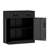 Black Metal Storage Cabinet with Lock and Two Drawers, 31.5" Office Organizer with Adjustable Shelf