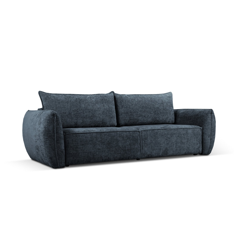 Bernovich 3 Seater Chenille Sofa Bed, Blue