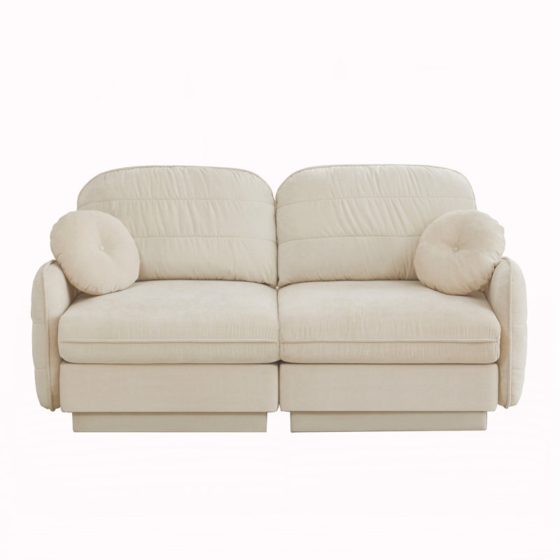 Causeuse avec coussins ronds, Cream Beige