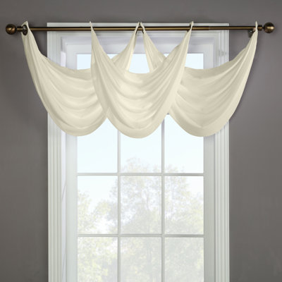 Ledia Solid Scalloped 36" Window Valance