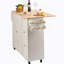 Îlot de cuisine avec plateau en bois massif, chariot de cuisine mobile avec support à épices, porte-serviettes, abattant et tiroir