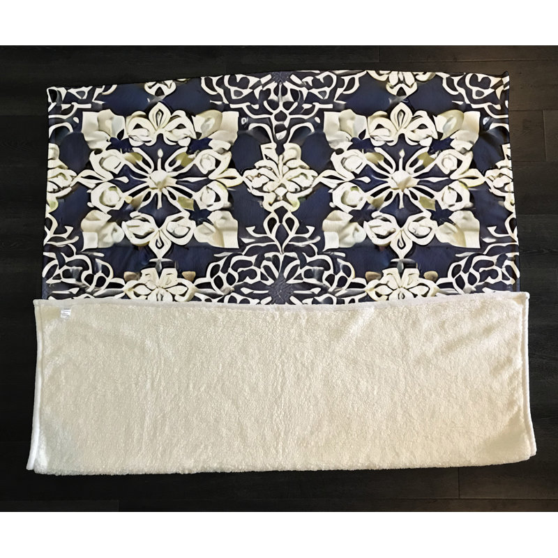 Throw Blanket, 68" W x 80" L, Abstract, Blue/Tan