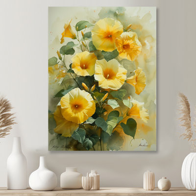Yellow Green Sun Morning Glory II - Morning Glory Wall Decor
