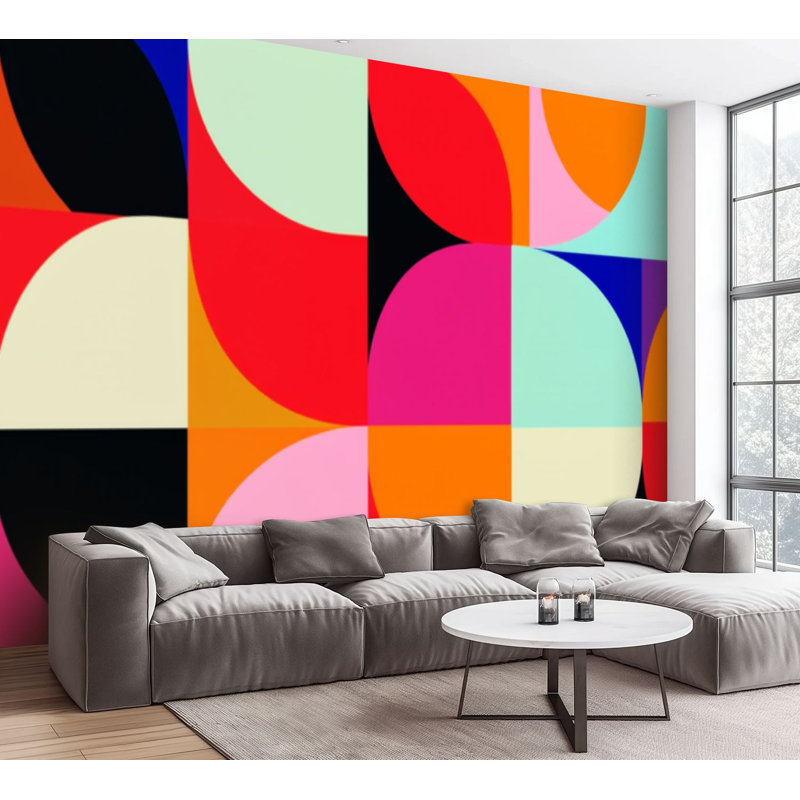 Papier peint adhésif autocollant amovible Mid Century, 100.08" L x 144" W