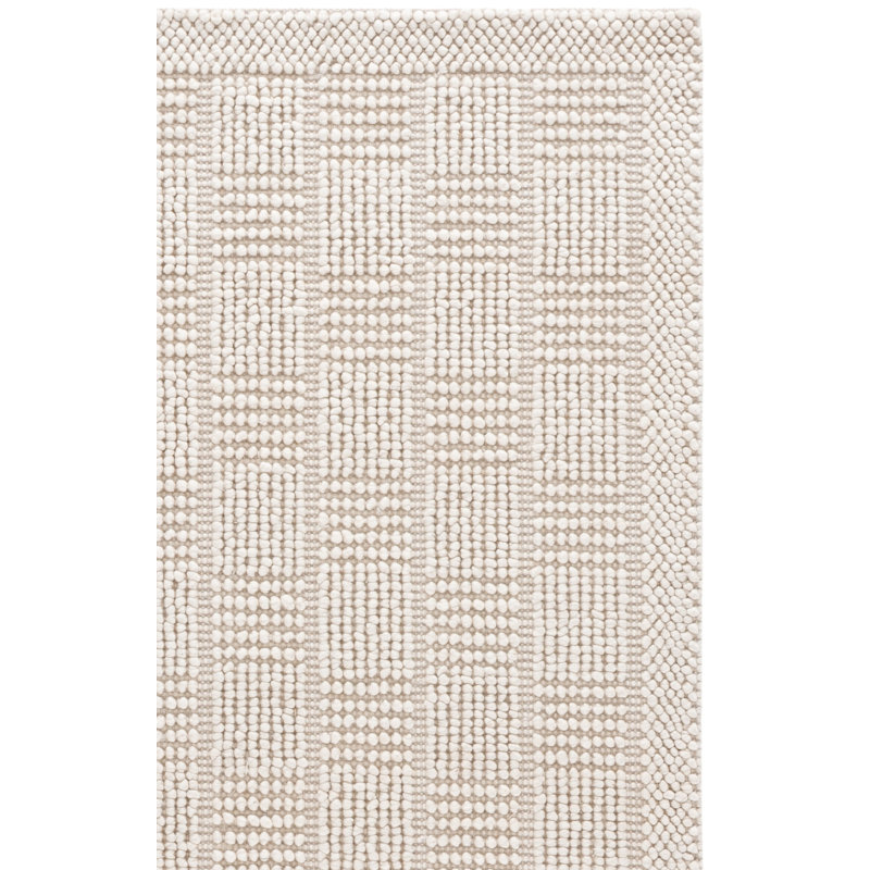 Wafah Natura Hand Woven Wool; Cotton; Recycled P.E.T Solid Color Indoor Rug, Rectangle 4' x 6'