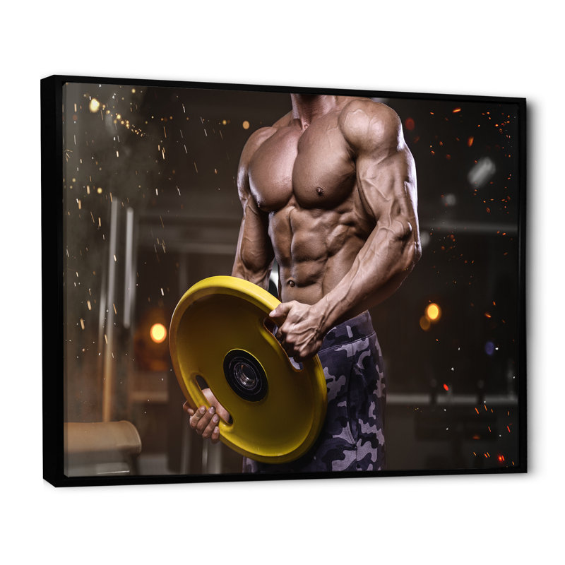 Haltères musclés, H 30 po x l 40 po x P 1,5 po, Cadre flottant noir