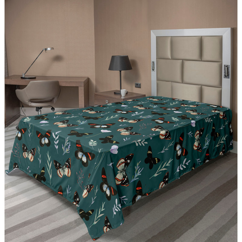 Drap plat Ambesonne Spring, Drap plat pour lit simple