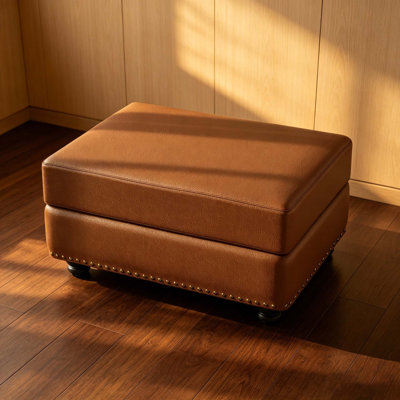 Faux Leather Ottoman