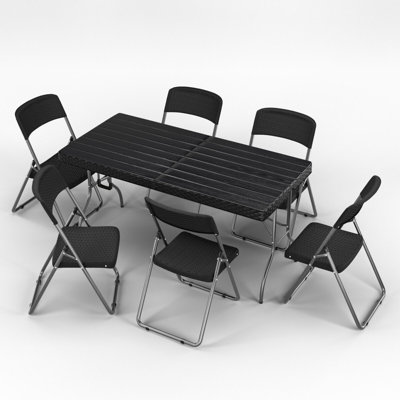 Carmeletta 6 - Person Patio Dining Set with Rectangular Table