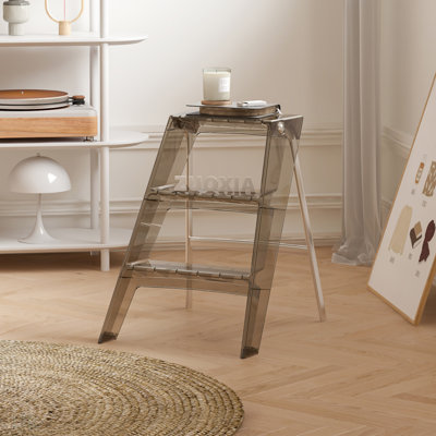 Home Folding Ladder Frame Indoor Multi-Functional Thick Folding Ladder Stool Simple Creative Anti-Slip Plastic Edge Table Ladder Frame