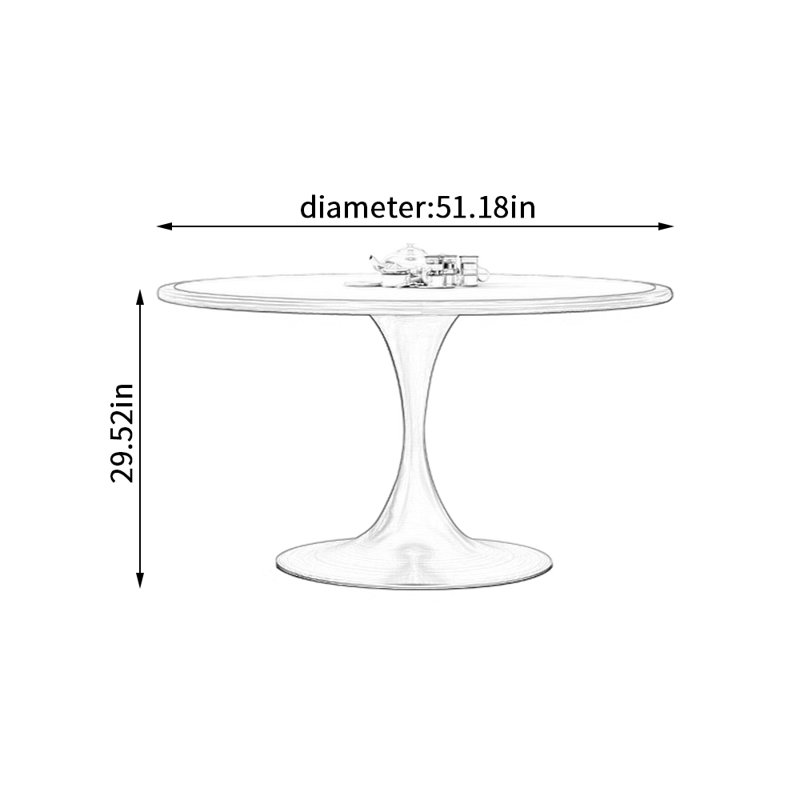 Table de salle à manger Sorayah, H 29,52 po x L 51,18 po x l 51,18 po, Brun / Blanc, Gris