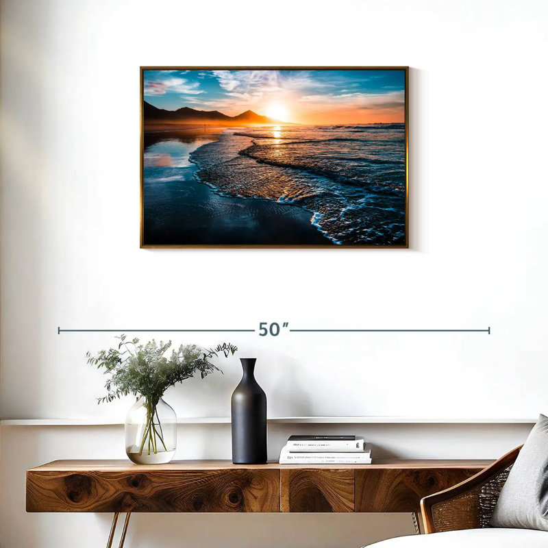 Sunset Bontrager Waves, Floating Frame Gold, 31" X 21"
