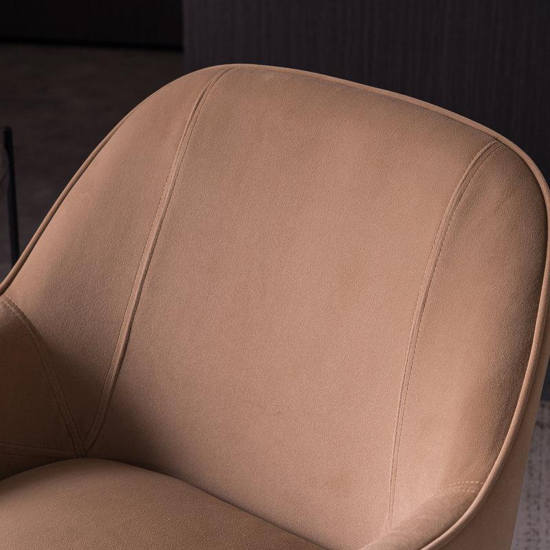 Fauteuil en velours de 26 po Alaiya, Velours brun clair