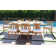 Crelake Rectangular 8 - Person Teak Expansion Table Dining Set with Sunbrella Cushions