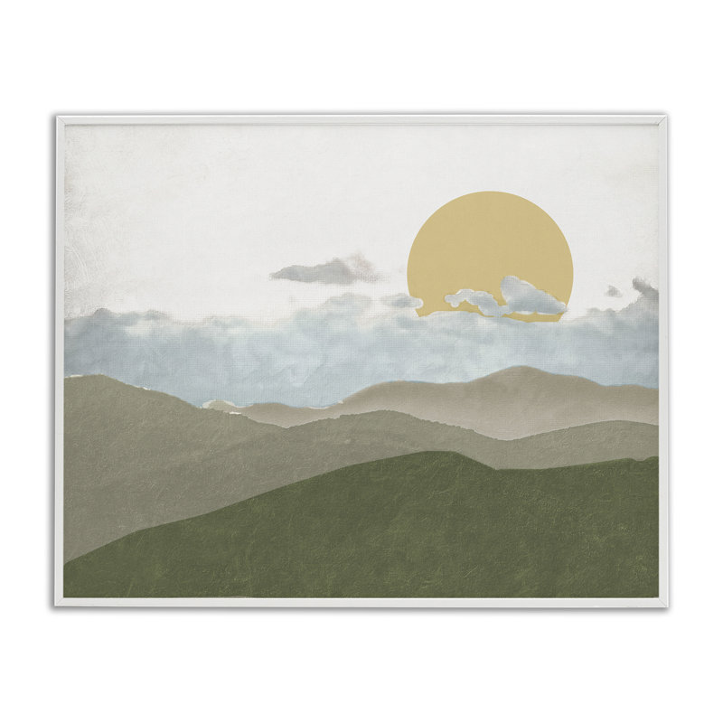 «Earthen Dreams Sunrise», estampe numérique, conception par Elizabeth Medley, Giclée encadrée blanc bord de mer