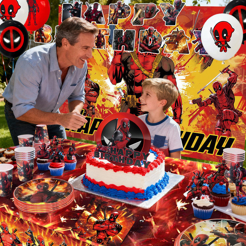 Ensemble de décorations de fête d'anniversaire 98 pièces et ensemble de vaisselle pour enfants