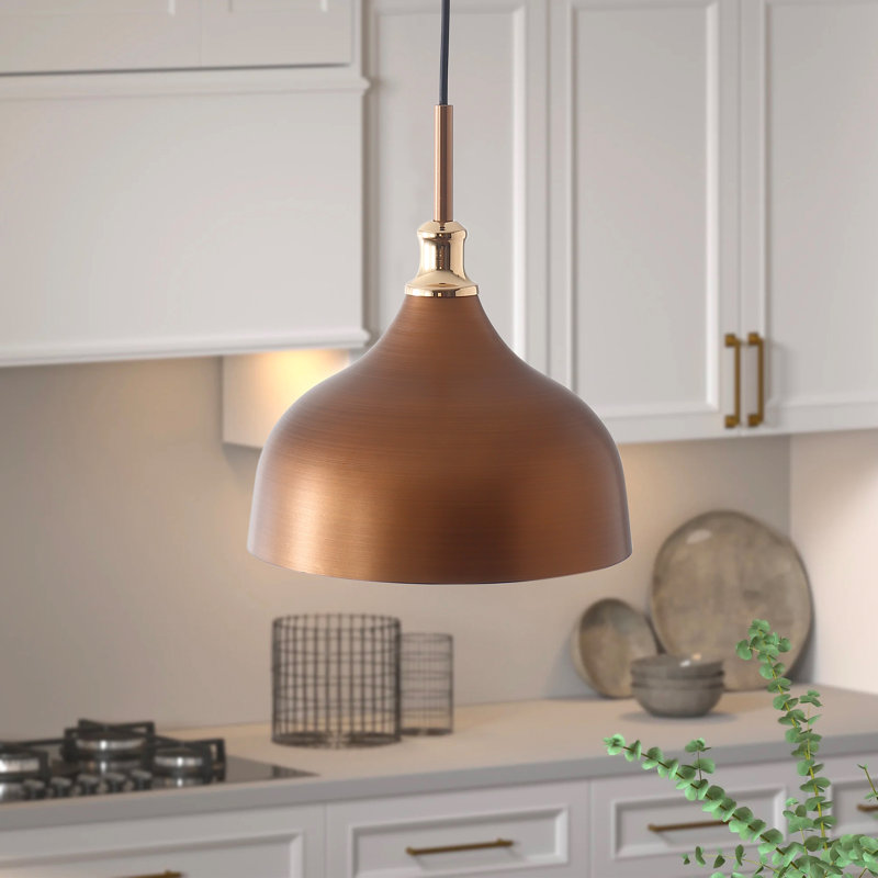 Luminaire suspendu 1 lumière DEL avec détails, Or