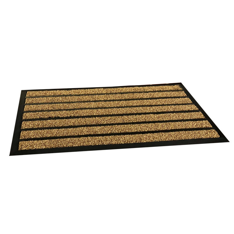 Non-Slip Striped Outdoor Doormat, Brown