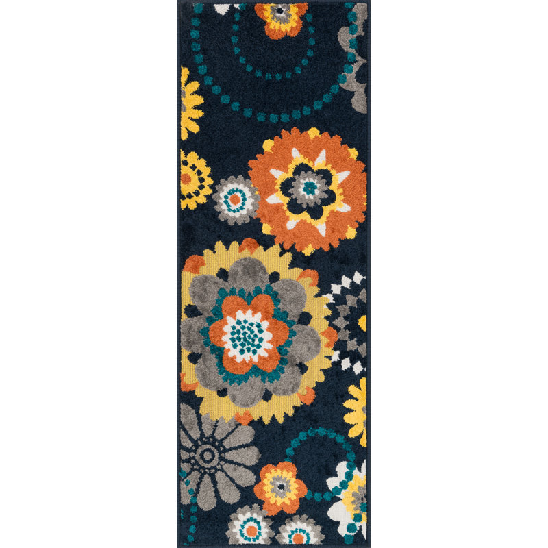 Laudenslager Floral Indoor Rug, Rectangle 1'8" x 5'