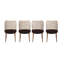 Ensemble de chaises modernes 4 pièces, en velours crème et similicuir noyer, 19,7 po x 35,4 po x 19,3 po | Structure 100% métal, pieds en bois de charme, capacité de 352 lb | Siège de salle à manger et de salon élégant, confort élégant-1987791641-1987791640