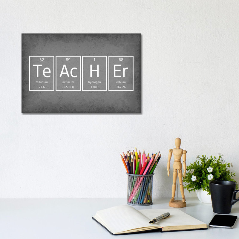 Teacher by GetYourNerdOn - Wrapped Canvas Typography, 20.32 cm H x 30.48 cm W