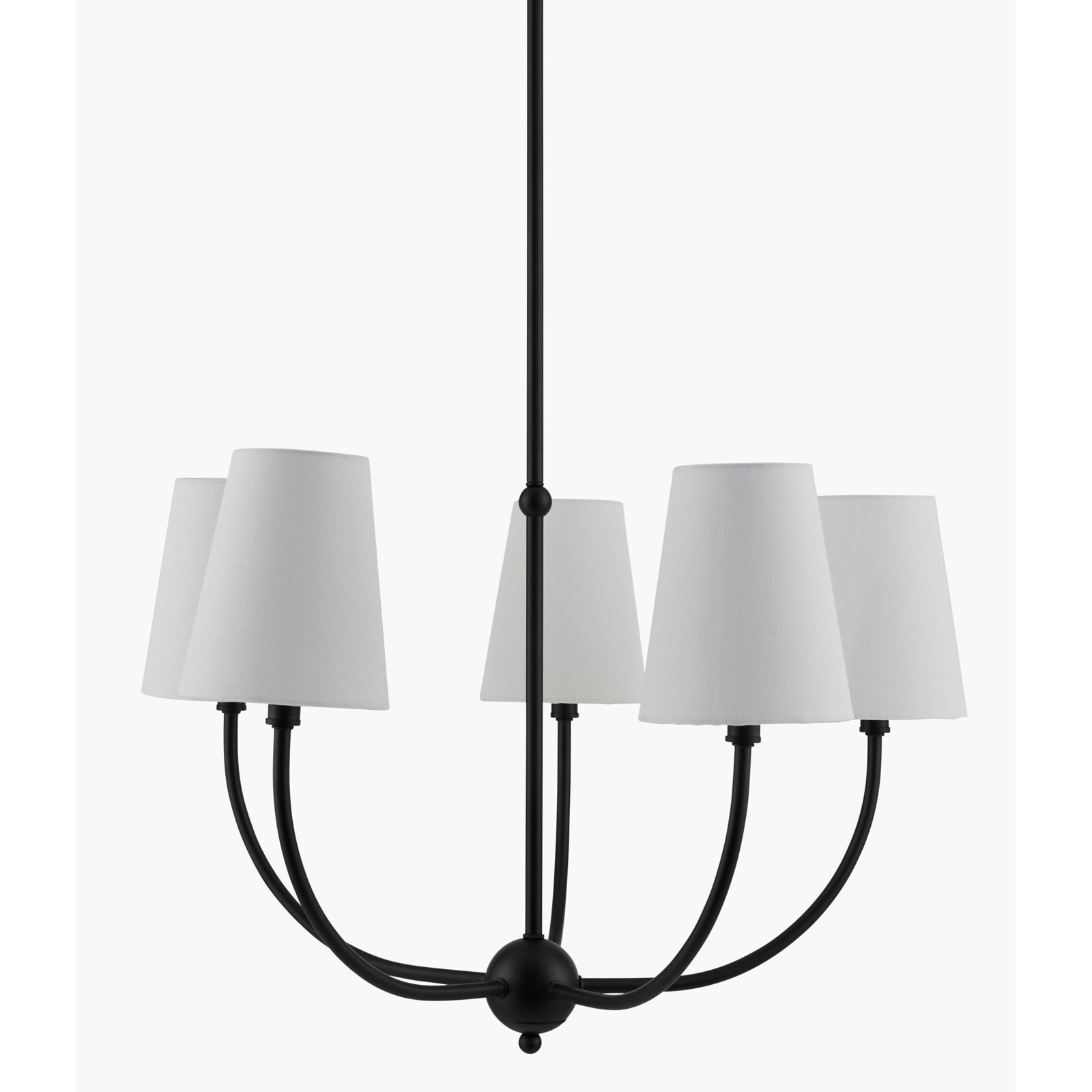 Zandy Chandelier, 16" H x 26" W x 26" D, 5, Matte Black