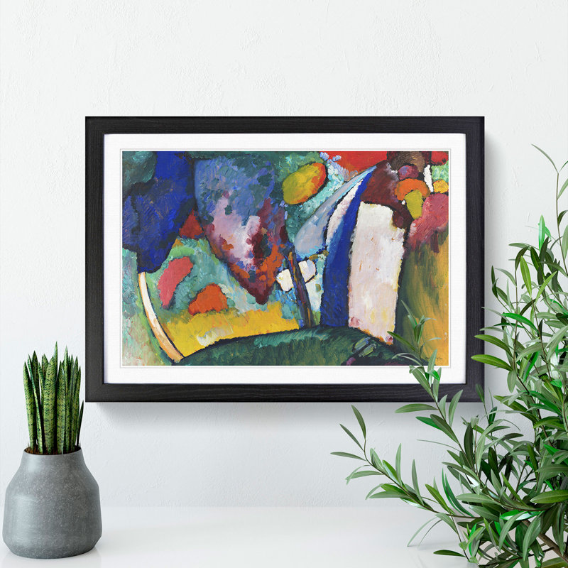The Waterfall by Wassily Kandinsky - Framed Print, 27cm H x 36cm W x 2cm D, Black