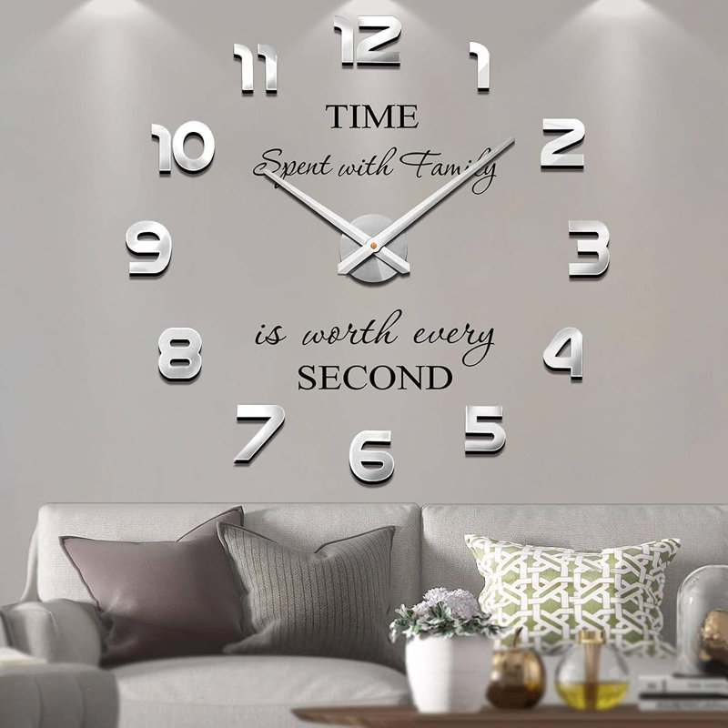 Acrylic Wall Clock, Silver