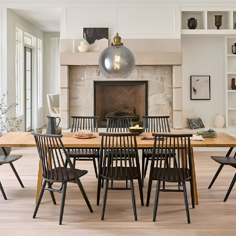 Luminaire suspendu simple à 1 lumière avec abat-jour E26 Joulane, Gris