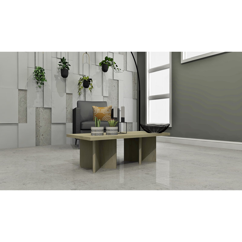 Table basse Cleora, Bois beige