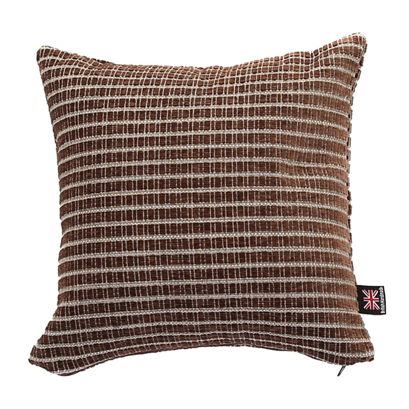 Alpine Striped Square Throw Cushion, Brown, Large