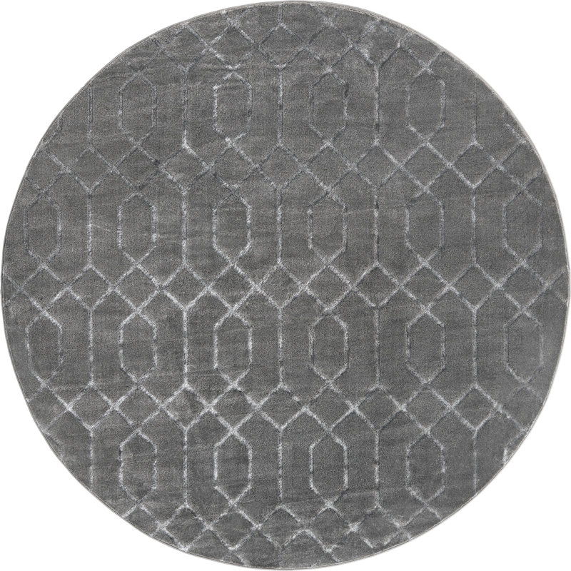 Corando Geometric Indoor Rug, Round 7'10"