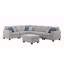 Canapé modulaire en L gris clair de 7 po avec repose-pieds et porte-gobelet Cooper-1050526363