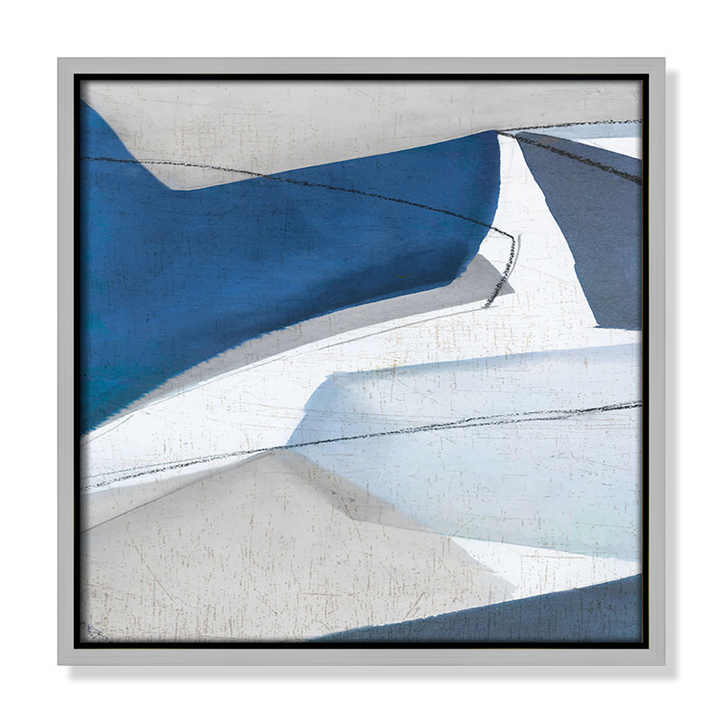 «Dynamic Drifts II» par Emma Peal, Encadrement argenté, Pas de tapis, H 13,5 po x l 13,5 po x P 2 po