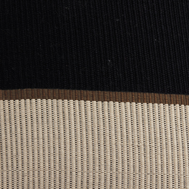 Merido Black and Beige Handwoven Cotton Square Throw Pillow